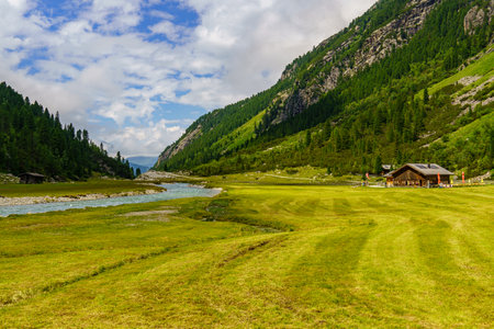 Summer time in the Austrian Alps near Mittersillの写真素材