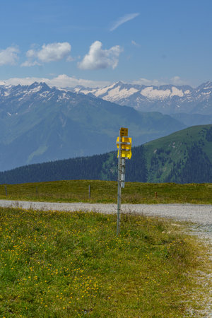 the austrian alps at summer timeの写真素材
