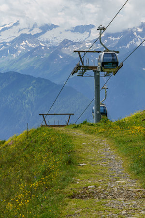 the austrian alps at summer timeの写真素材