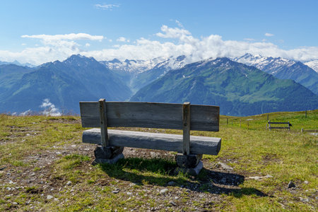 the austrian alps at summer timeの写真素材