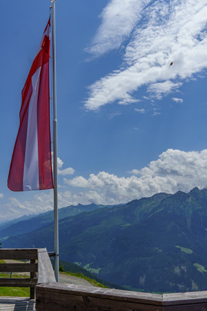 the austrian alps at summer timeの写真素材