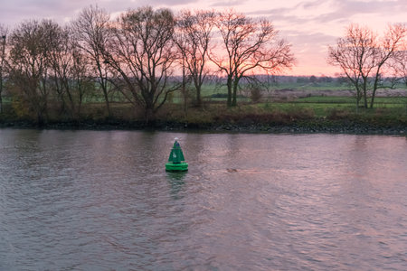 at the Leek River in the Netherlandsの写真素材