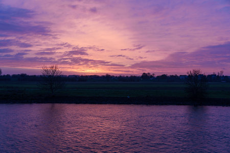 at the Leek River in the Netherlandsの写真素材