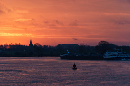 at the Leek River in the Netherlandsの写真素材