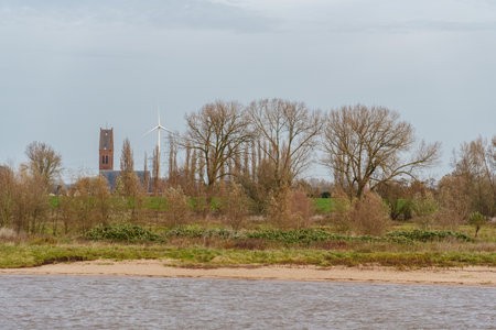 at the Leek River in the Netherlandsの写真素材