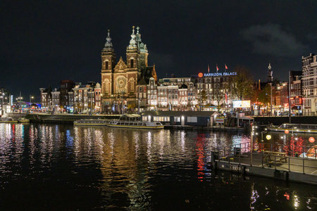 the city of Amsterdam in the Netherlandsの写真素材