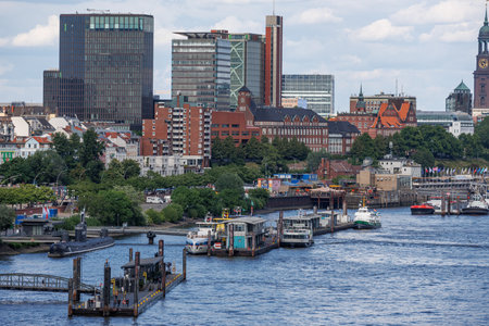 Hamburg and the Elbe river in Germany