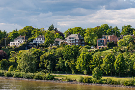 Hamburg and the Elbe river in Germanyの写真素材