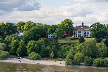 Hamburg and the Elbe river in Germanyの写真素材