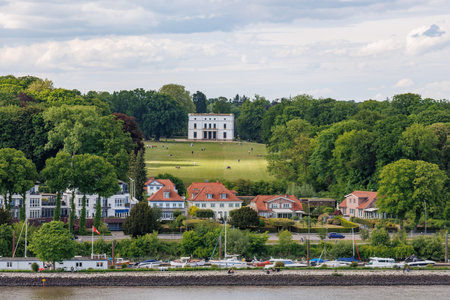 Hamburg and the Elbe river in Germanyの写真素材