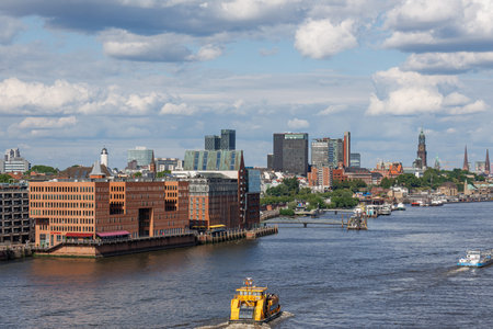 Hamburg and the Elbe river in Germany