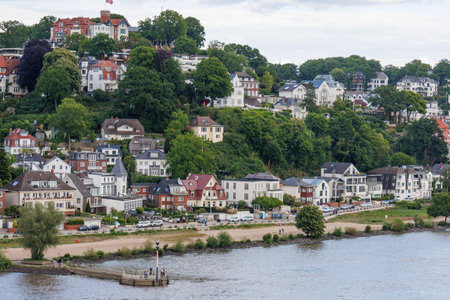 Hamburg and the Elbe river in Germanyの写真素材