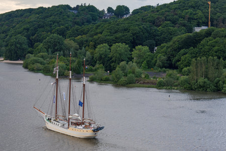 Hamburg and the Elbe river in Germanyの写真素材