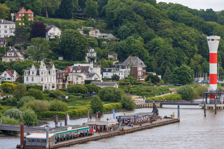 Hamburg and the Elbe river in Germanyの写真素材
