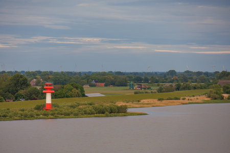 Hamburg and the Elbe river in Germanyの写真素材