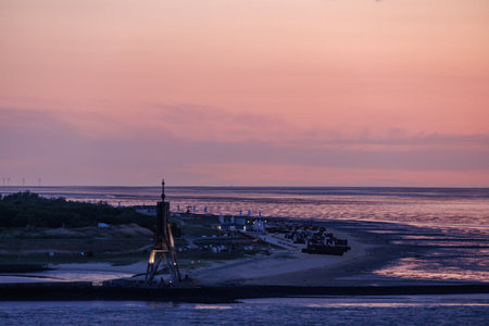 Hamburg and the Elbe river in Germanyの写真素材