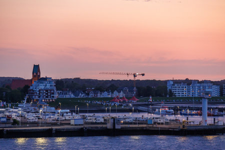 Hamburg and the Elbe river in Germanyの写真素材