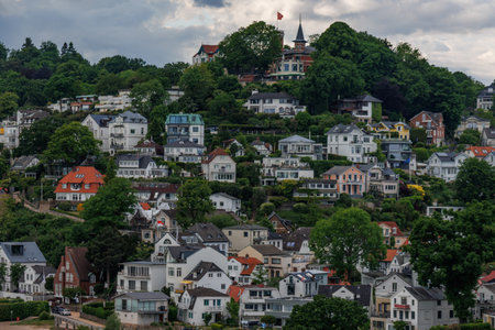Hamburg and the Elbe river in Germanyの写真素材