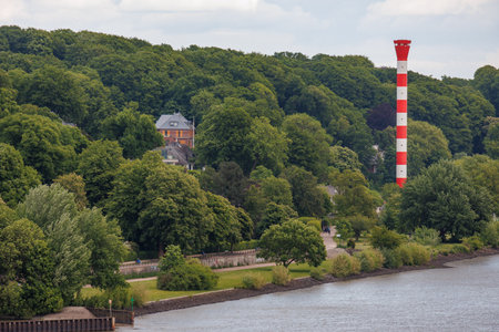 Hamburg and the Elbe river in Germanyの写真素材