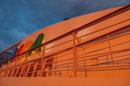 Hamburg and the Elbe river in Germanyの写真素材