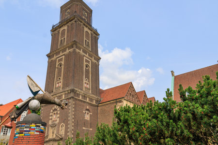 Hiking in the German Baumbergeの写真素材