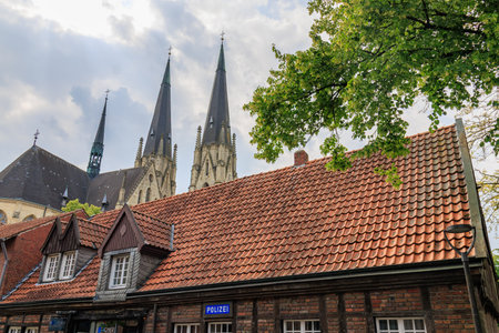 Hiking in the German Baumbergeの写真素材