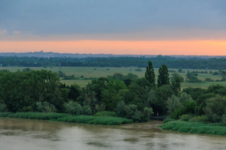 Bordeaux city at the Garonne river in Franceの写真素材