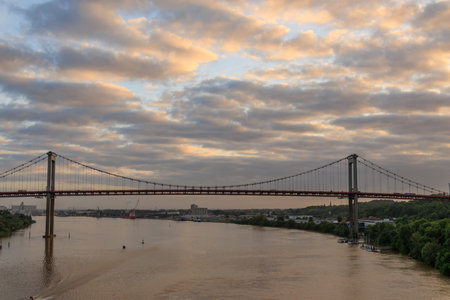 Bordeaux city at the Garonne river in Franceの写真素材