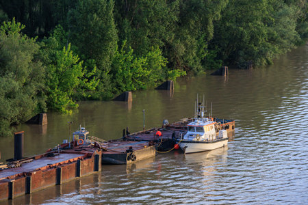 Bordeaux city at the Garonne river in Franceの写真素材