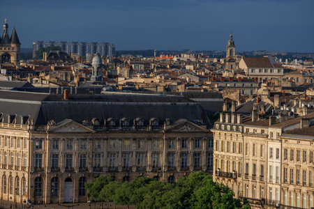 Bordeaux city at the Garonne river in Franceの写真素材