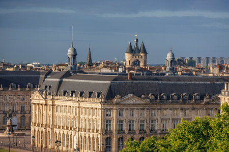 Bordeaux city at the Garonne river in Franceの写真素材