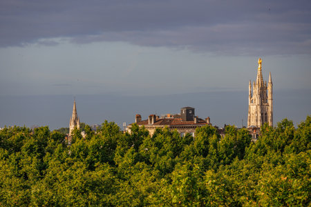Bordeaux city at the Garonne river in Franceの写真素材