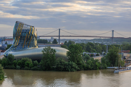 Bordeaux city at the Garonne river in Franceの写真素材