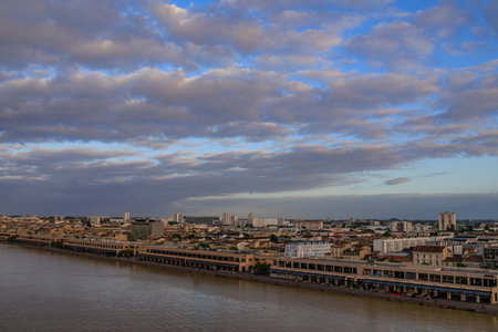 Bordeaux city at the Garonne river in Franceの写真素材