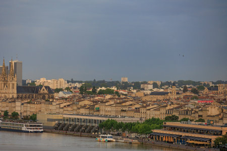 Bordeaux city at the Garonne river in Franceの写真素材