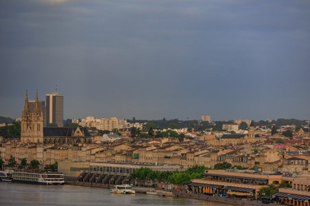 Bordeaux city at the Garonne river in Franceの写真素材