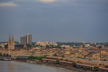 Bordeaux city at the Garonne river in Franceの写真素材
