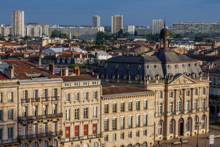 Bordeaux city at the Garonne river in Franceの写真素材