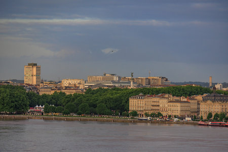 Bordeaux city at the Garonne river in Franceの写真素材