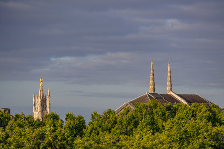 Bordeaux city at the Garonne river in France