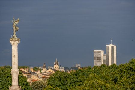 Bordeaux city at the Garonne river in Franceの写真素材