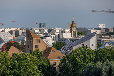 Bordeaux city at the Garonne river in Franceの写真素材