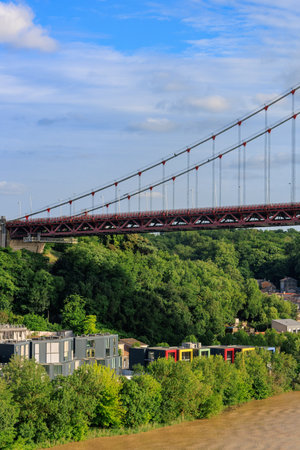 Bordeaux city at the Garonne river in Franceの写真素材