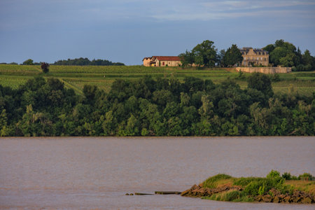 Bordeaux city at the Garonne river in Franceの写真素材