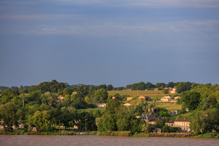 Bordeaux city at the Garonne river in Franceの写真素材