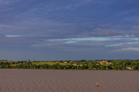 Bordeaux city at the Garonne river in Franceの写真素材