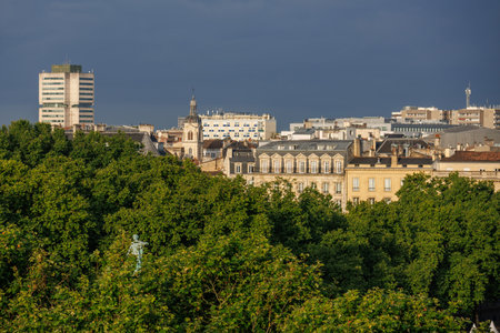 Bordeaux city at the Garonne river in Franceの写真素材