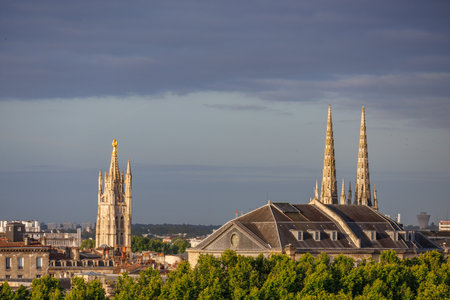 Bordeaux city at the Garonne river in Franceの写真素材