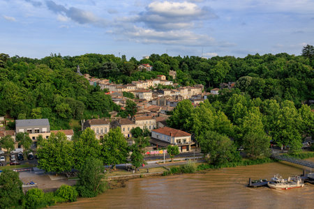 Bordeaux city at the Garonne river in Franceの写真素材