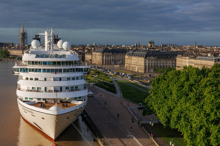 Bordeaux city at the Garonne river in Franceの写真素材
